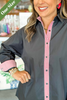 Caryn Lawn Katherine Top Black and Red