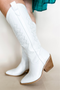 Howdy Boots in Winter White - WIDE CALF