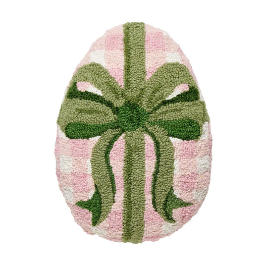 Shaped Gingham Easter Egg Hook Pillow