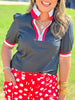 Mary Square | Tricia Top in Black & Red