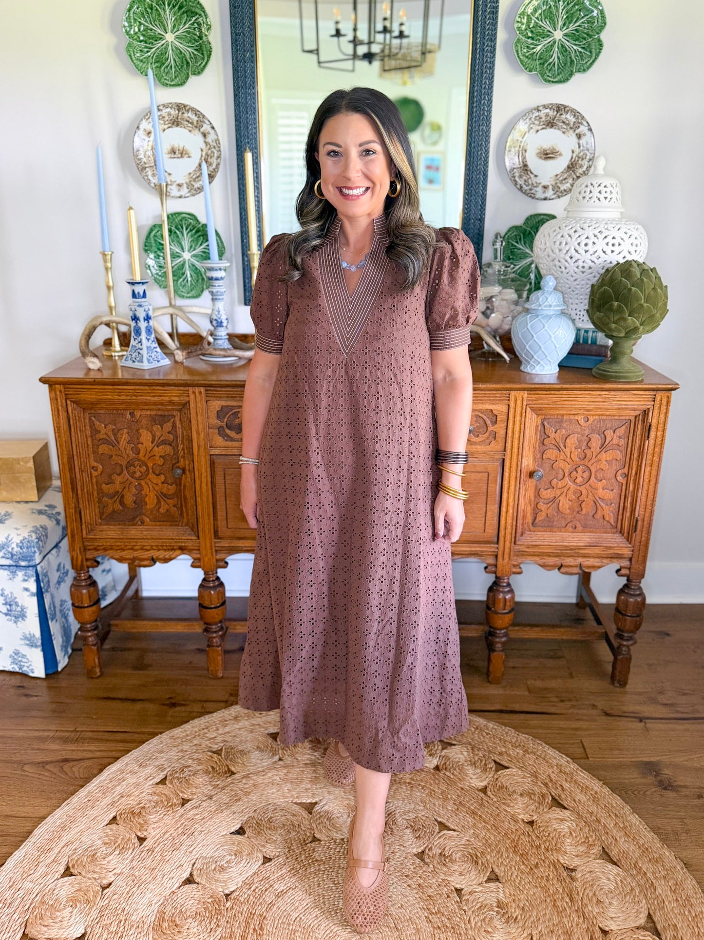 Brownstone Eyelet Midi Dress