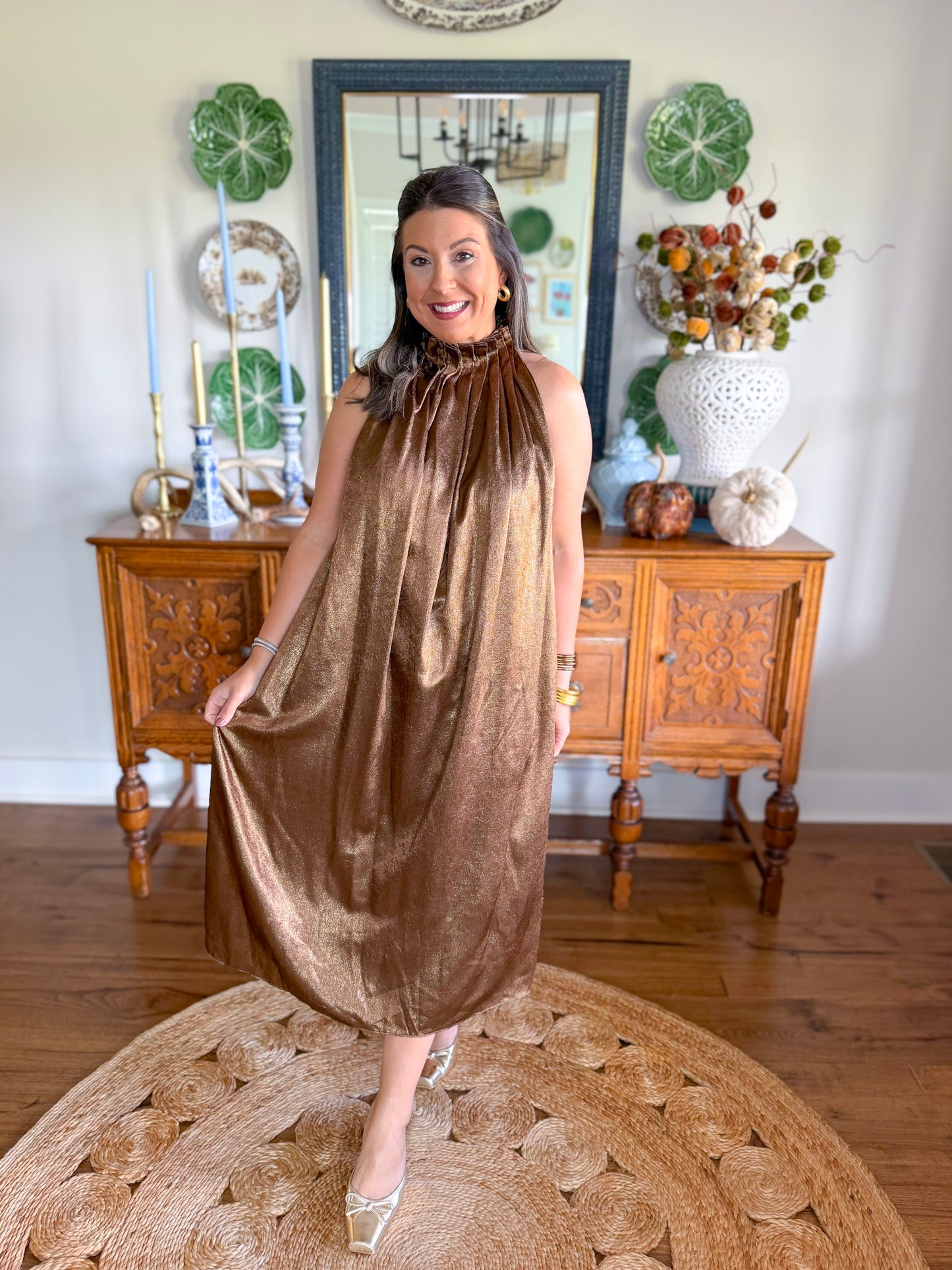 Astoria Shimmer Midi Dress