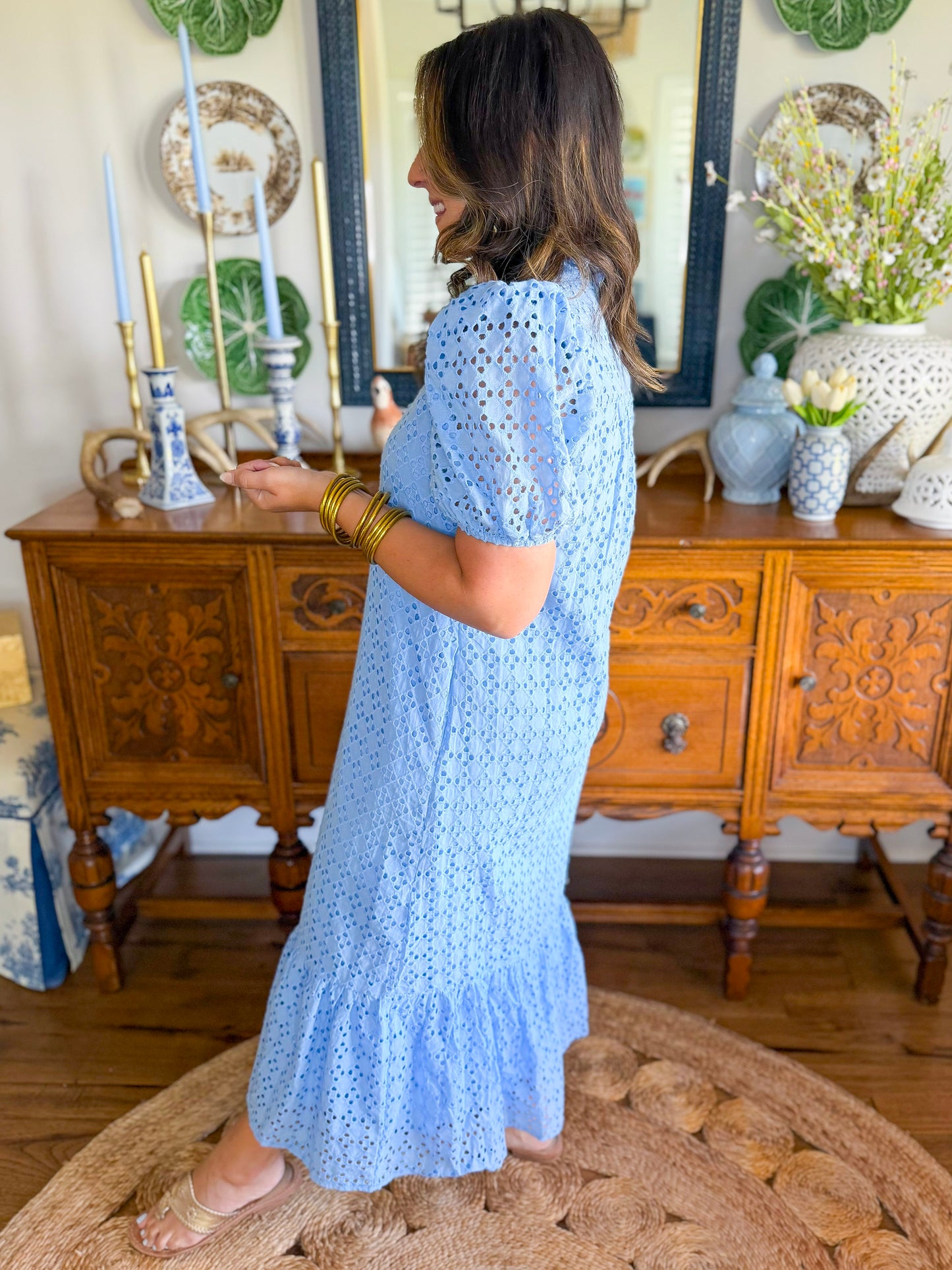 The Sweetwater Eyelet Midi Dress
