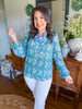 Mary Square | Gianna Top in Vintage Posies Blue