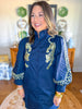 Golden Panther Dress in Navy