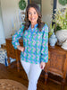 Mary Square | Gianna Top in Vintage Posies Blue