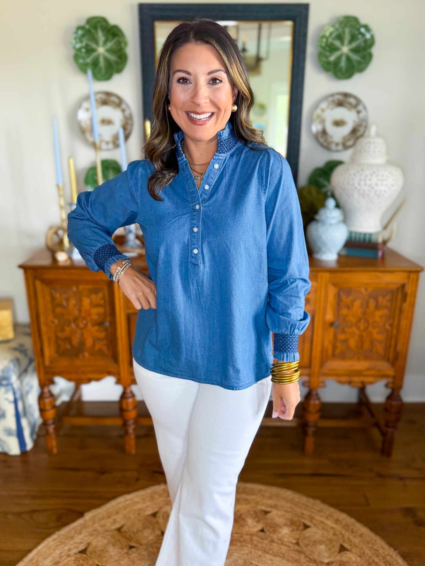 Mary Square | Kimberly Top in Chambray