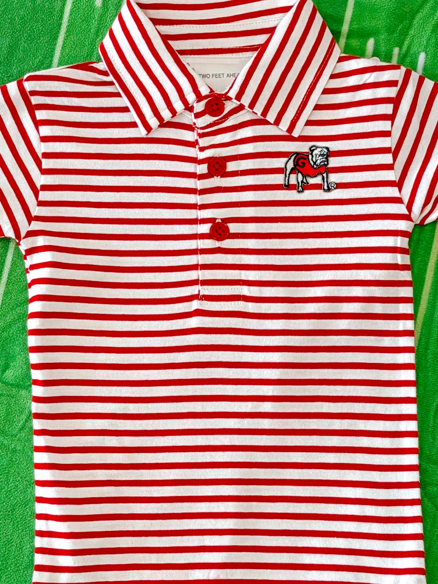 Georgia Bulldog Stripe Polo Creeper