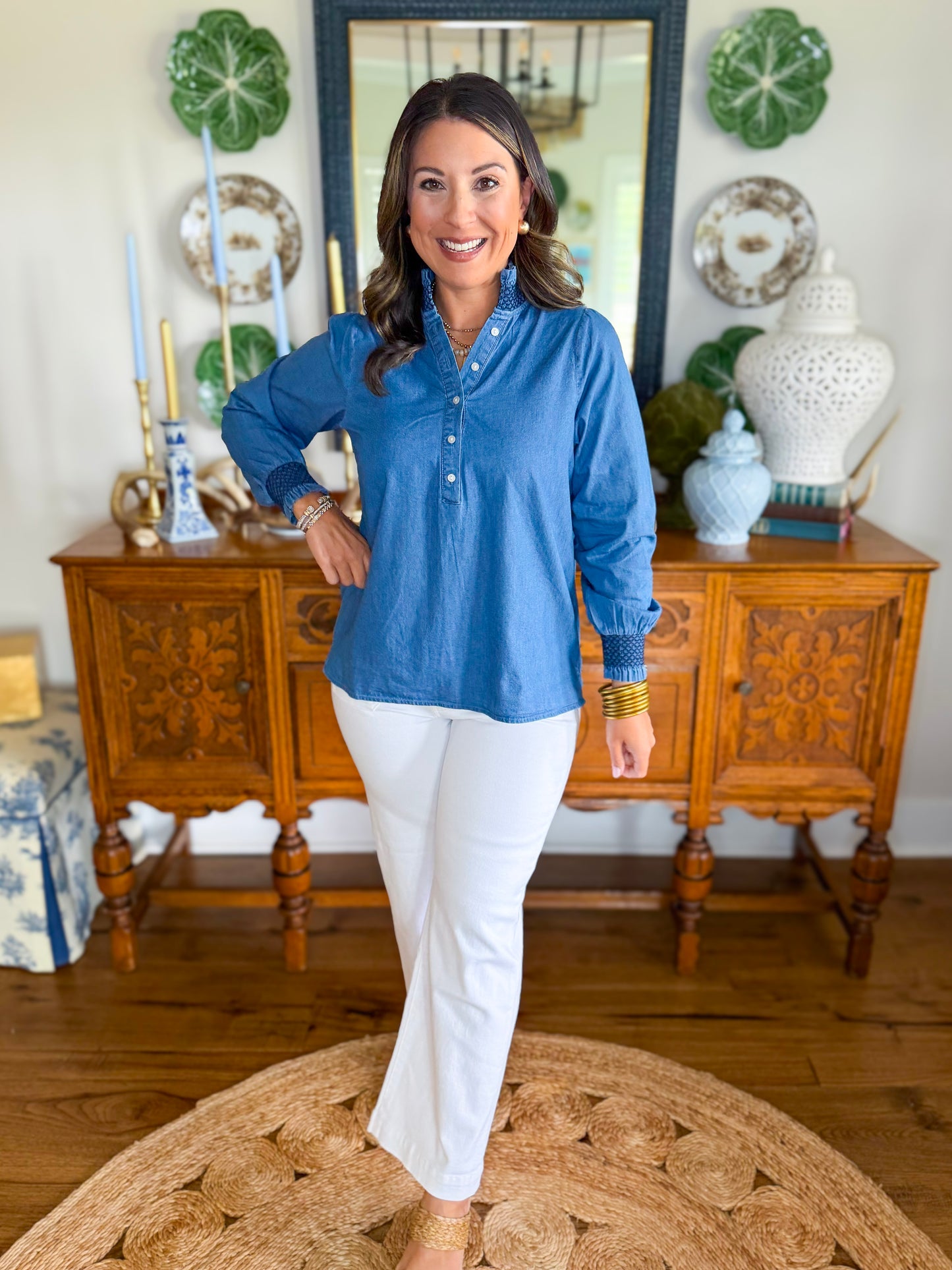 Mary Square | Kimberly Top in Chambray