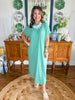 The Easy Tide Midi Dress in Heather Kelly Green