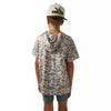 Burlebo | Youth Performance Short Sleeve Hoodie in Classic Deer Camo