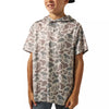 Burlebo | Youth Performance Short Sleeve Hoodie in Classic Deer Camo