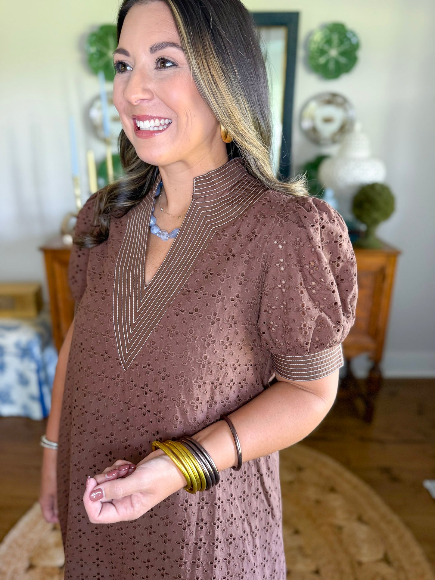 Brownstone Eyelet Midi Dress
