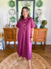 Merlot Button Shift Dress