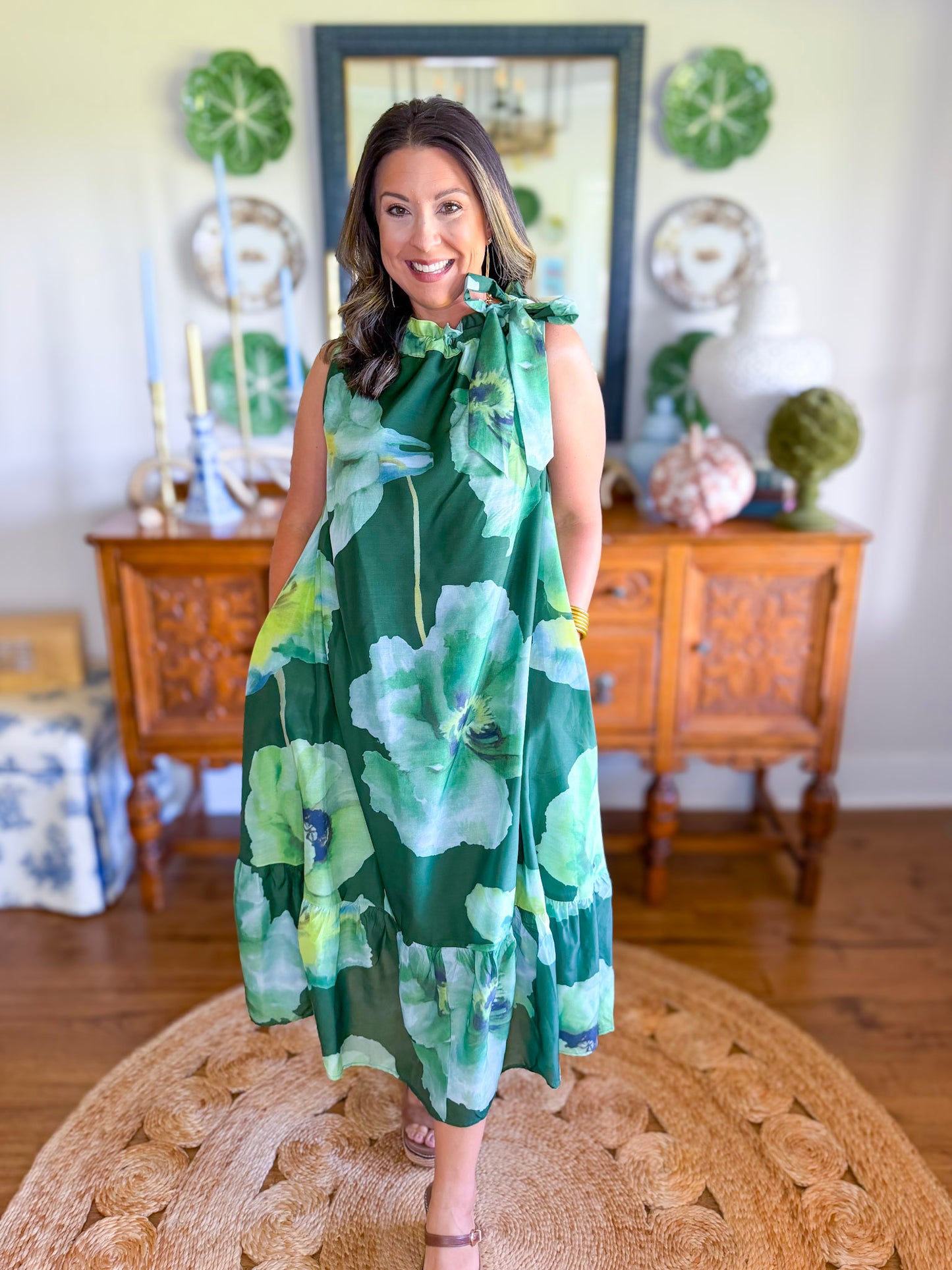 The Magnolia Floral Ruffle Dress