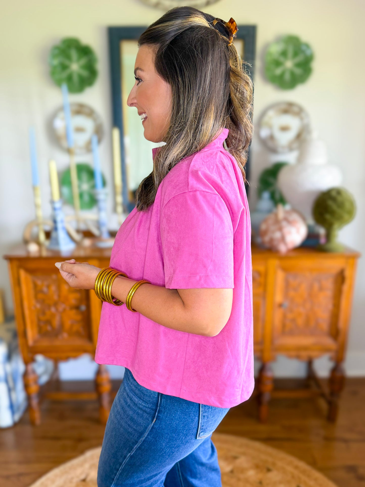The Elise Blouse in Pink