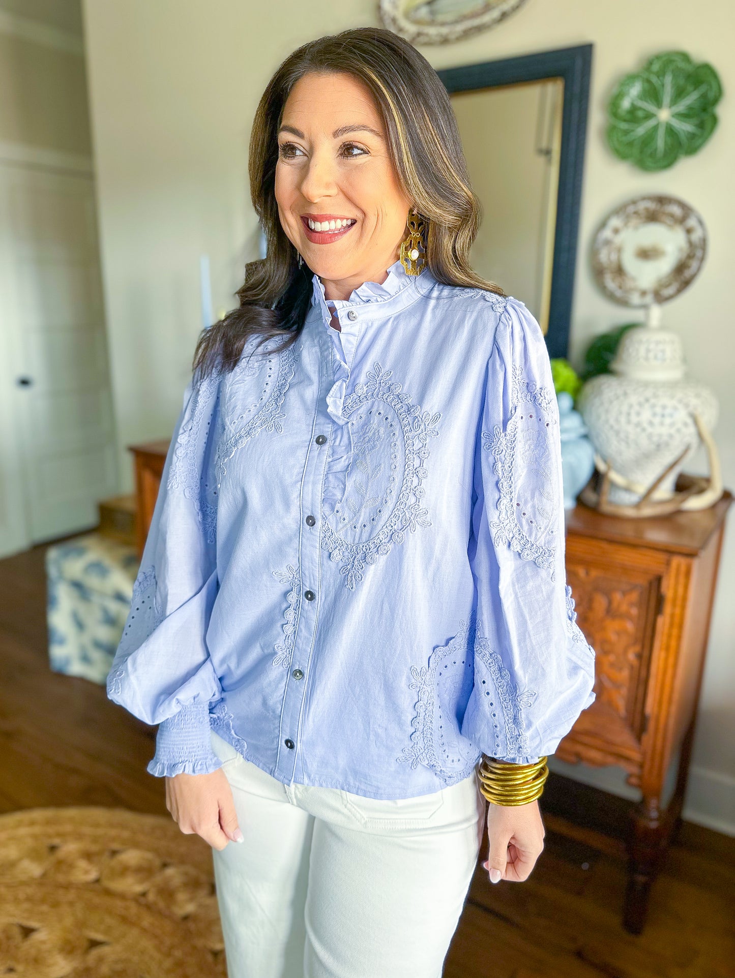 The Presley Top in Light Blue