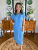 The Easy Tide Midi Dress in Ocean Blue