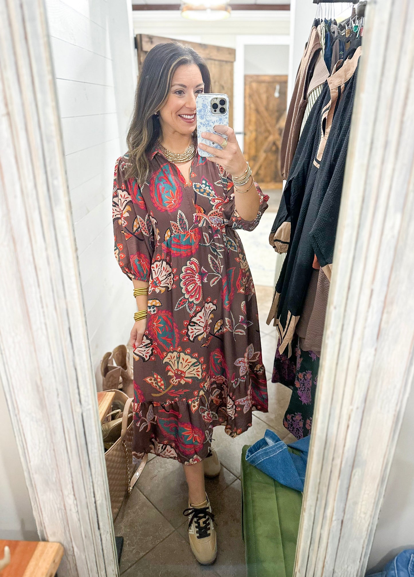 October Florals Midi Dress