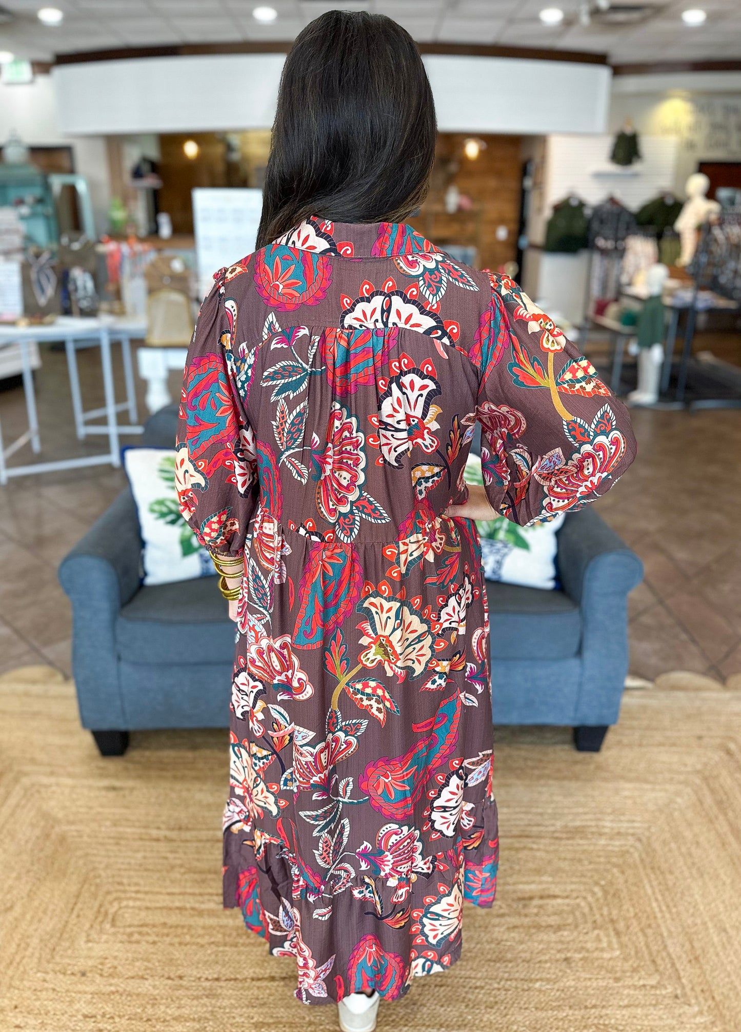 October Florals Midi Dress