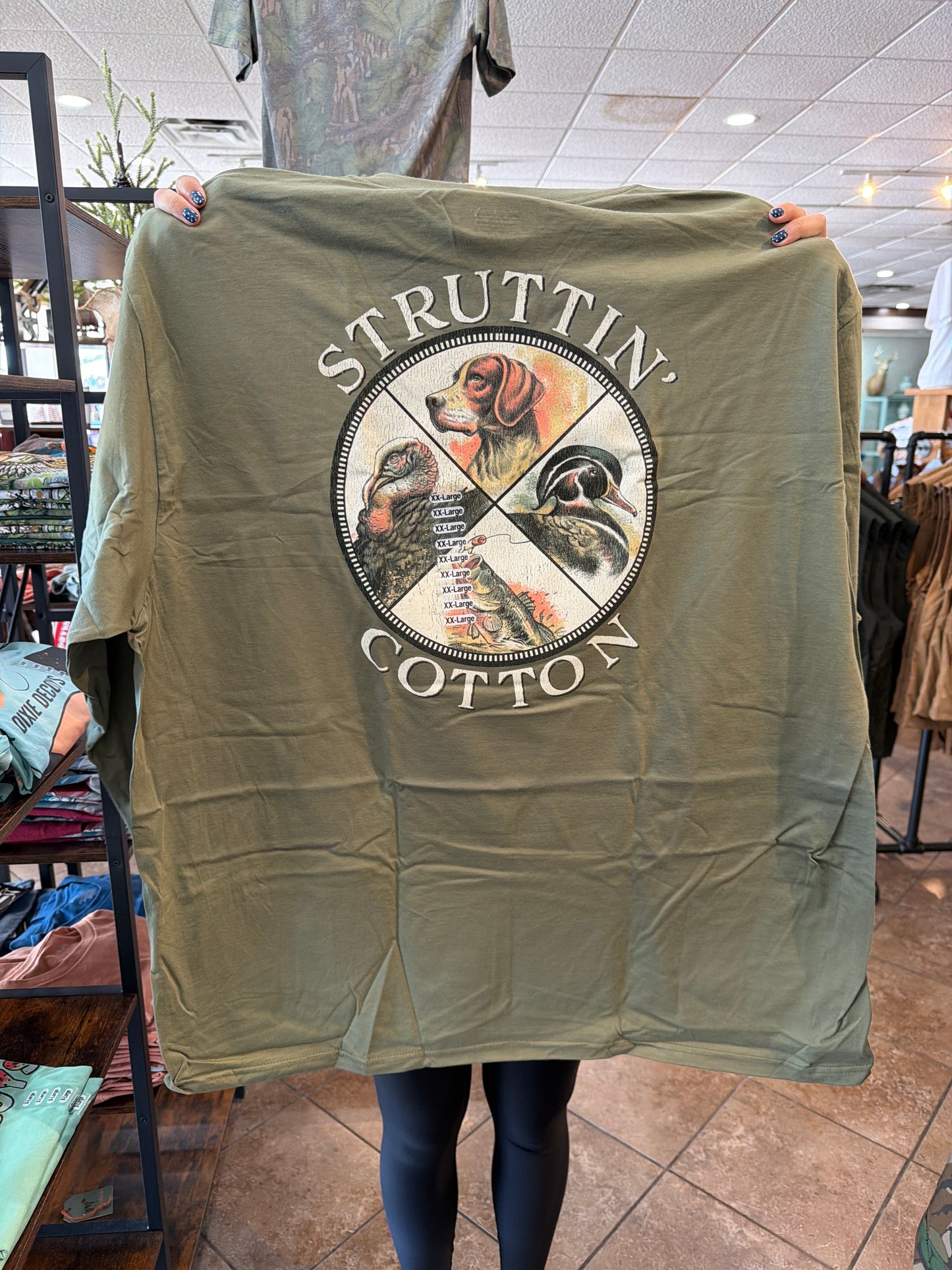Struttin Cotton Dove Season Dog T-Shirt in Hurricane Grey