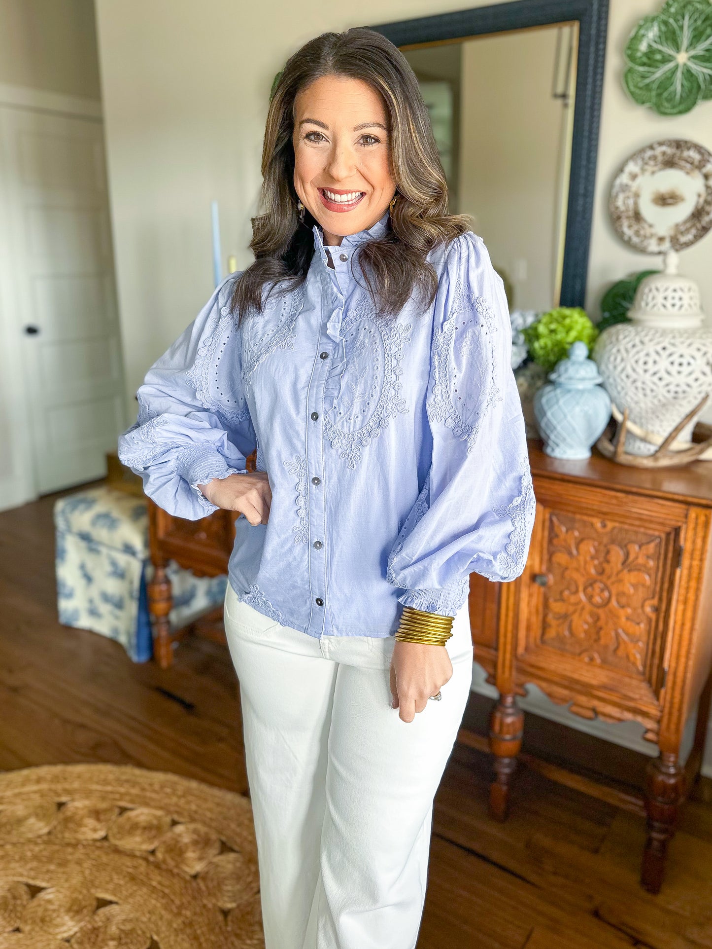 The Presley Top in Light Blue