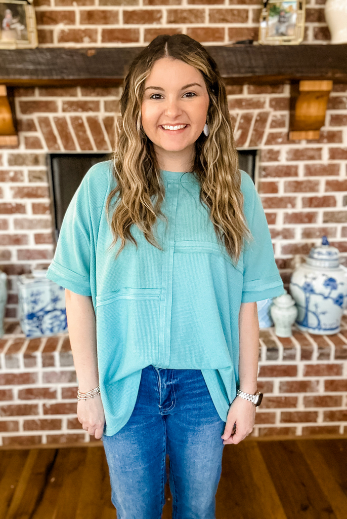 Elevated Essential Top in Dusty Blue