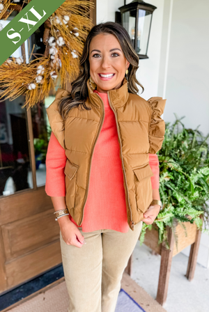 Cooler Days Vest in Toffee