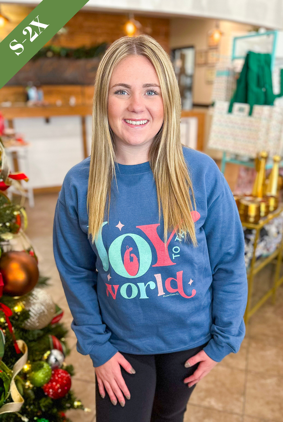 Joy to the World Indigo Blue Sweatshirt