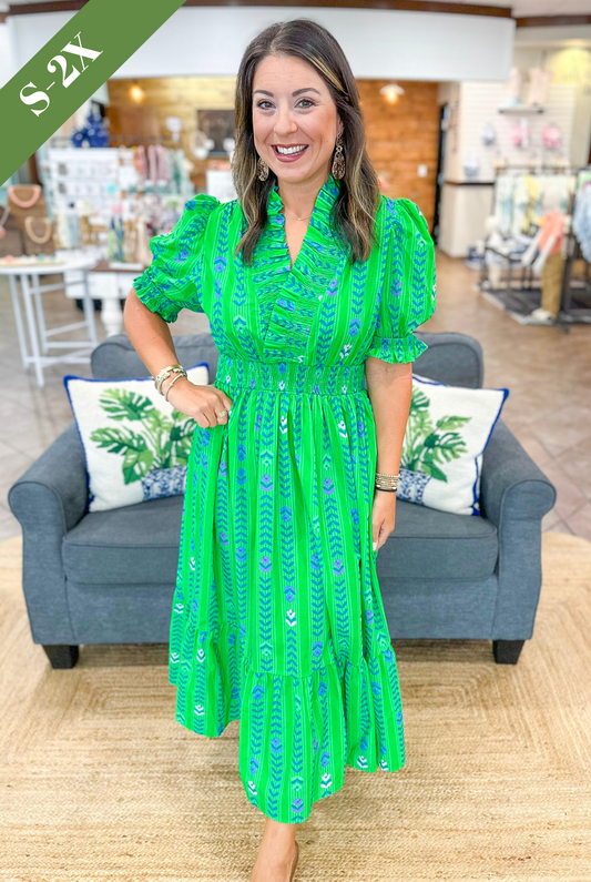 Strolling Through Floral Midi Dress