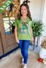 Queen of Sparkles Olive Green Big Turkey Tee