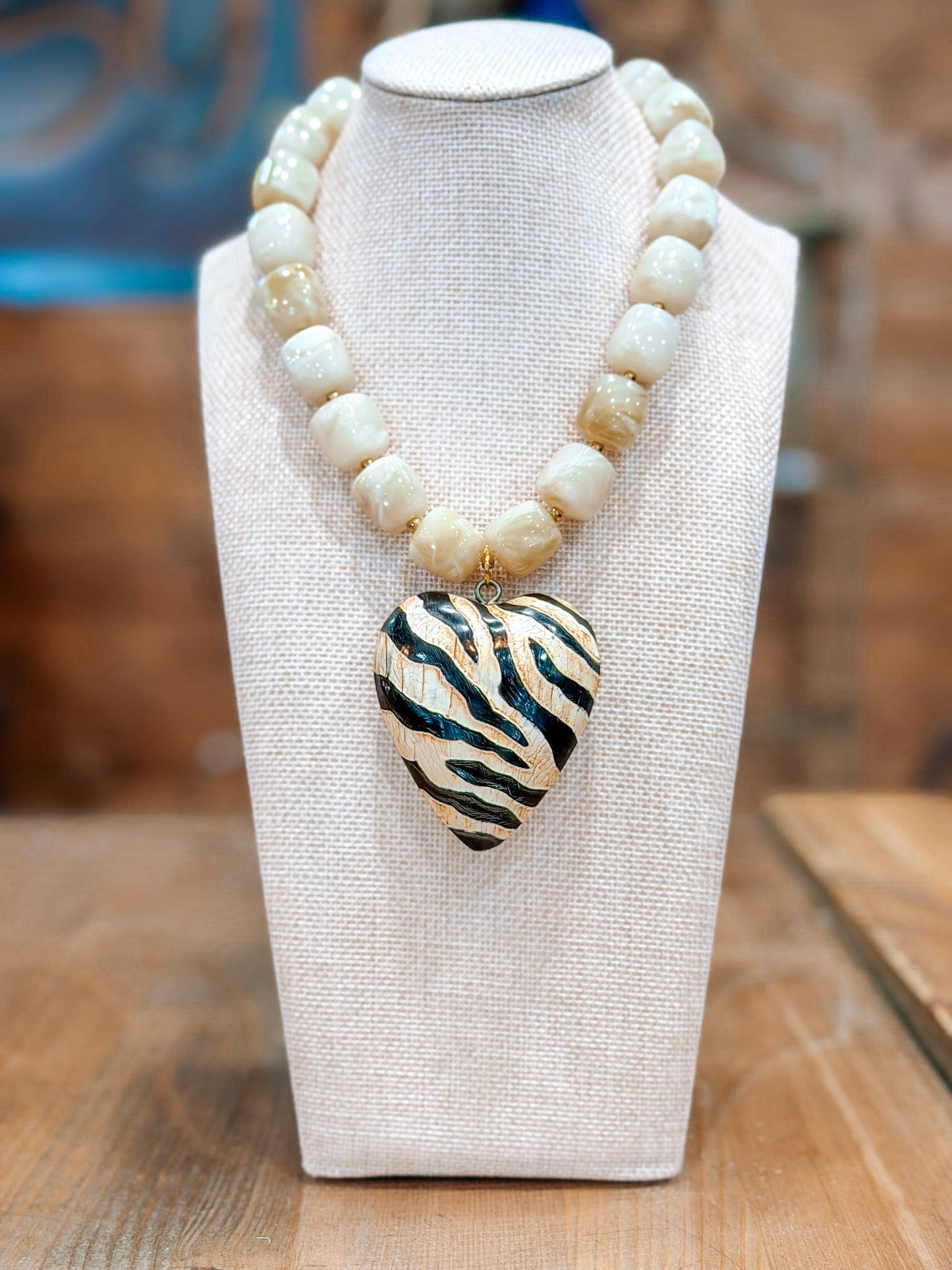 Hart Designs | Zebra Pendant Necklace in Ivory