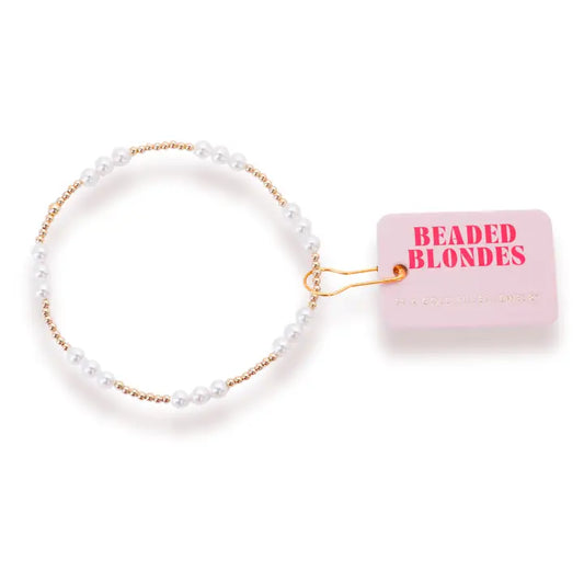 Beaded Blonde Ily Pearl Bracelet in Gold