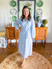Victoria Dunn | Quinn Maxi Dress in Sky Mosaic