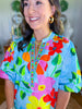 Raya Top in Floral Sky