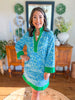 Mary Square I Brenda Dress in Meadow Line Blue