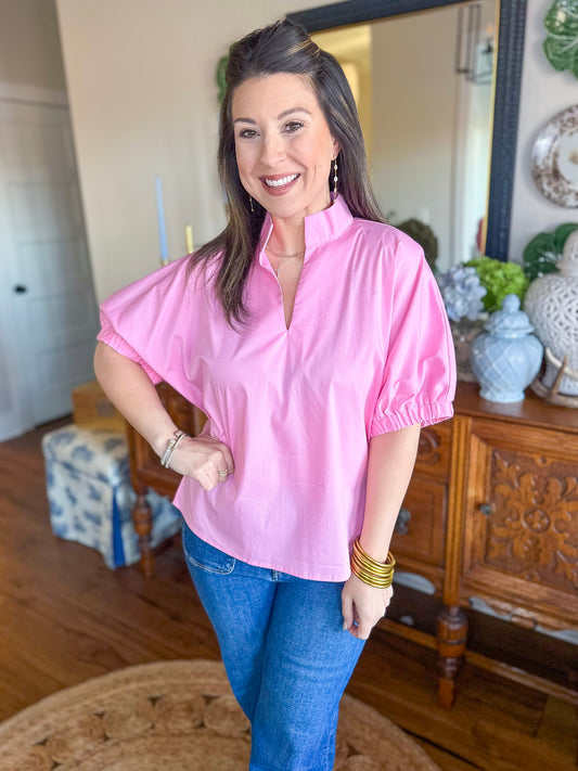 The Sutton Top in Light Pink