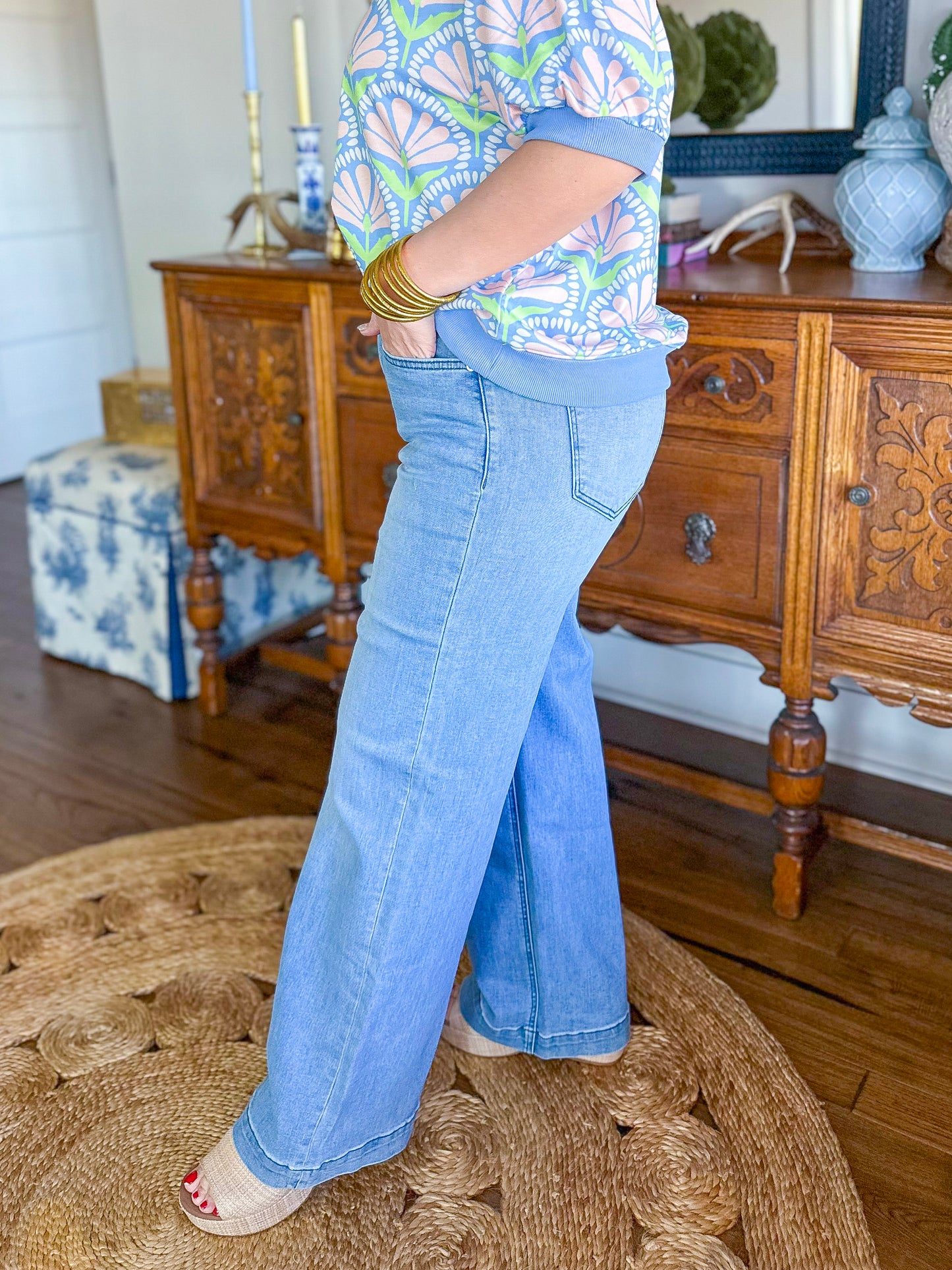 Sarah High-Rise Trouser Hem Jeans