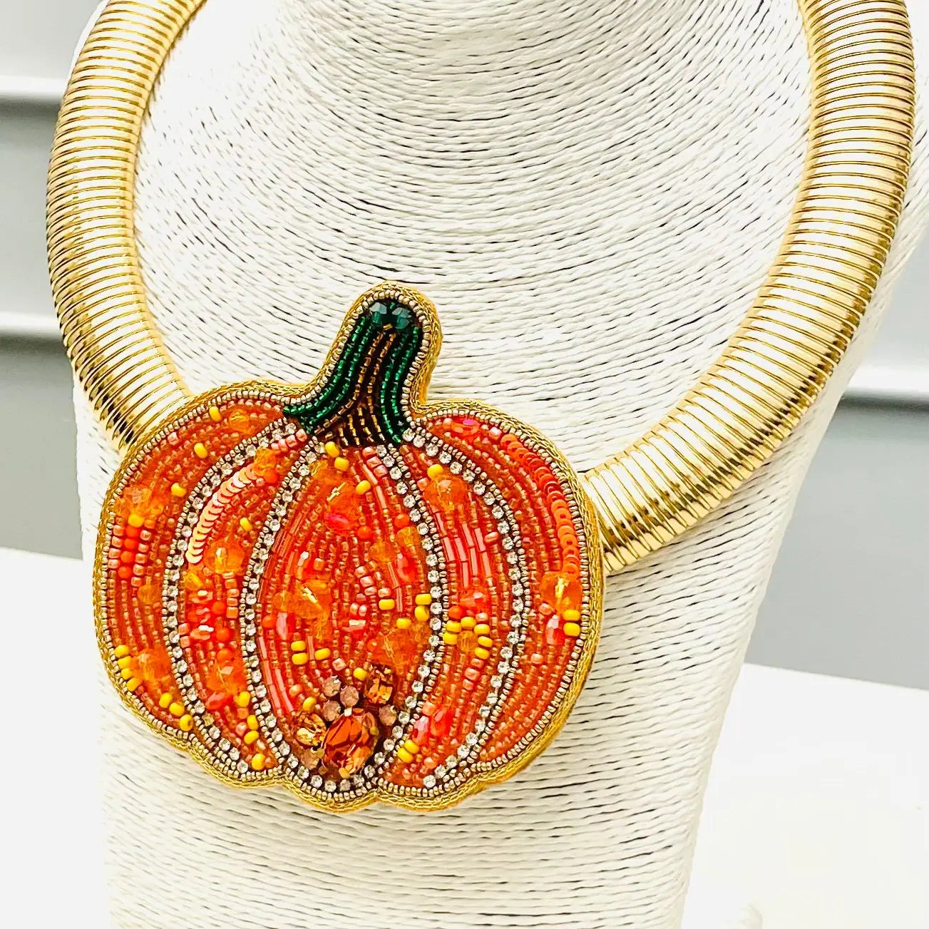 Fall Pumpkin Pendant Necklace