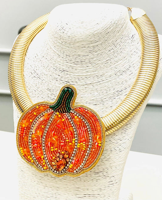 Fall Pumpkin Pendant Necklace