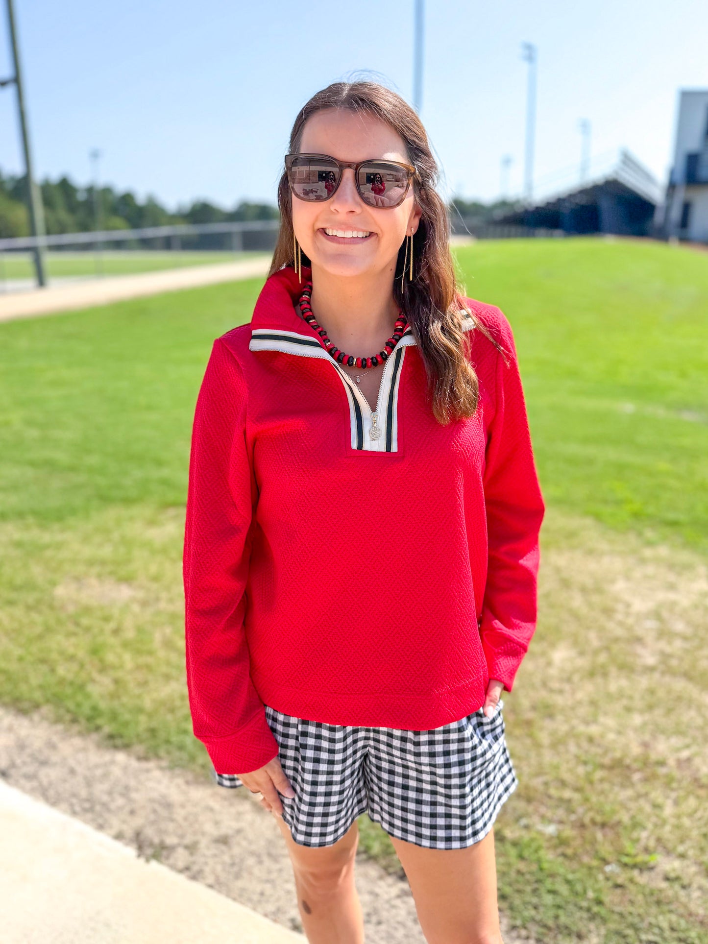 Mary Square | Lula Top in Red & Black