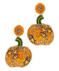 Beaded Pumpkin Dangle Earrings