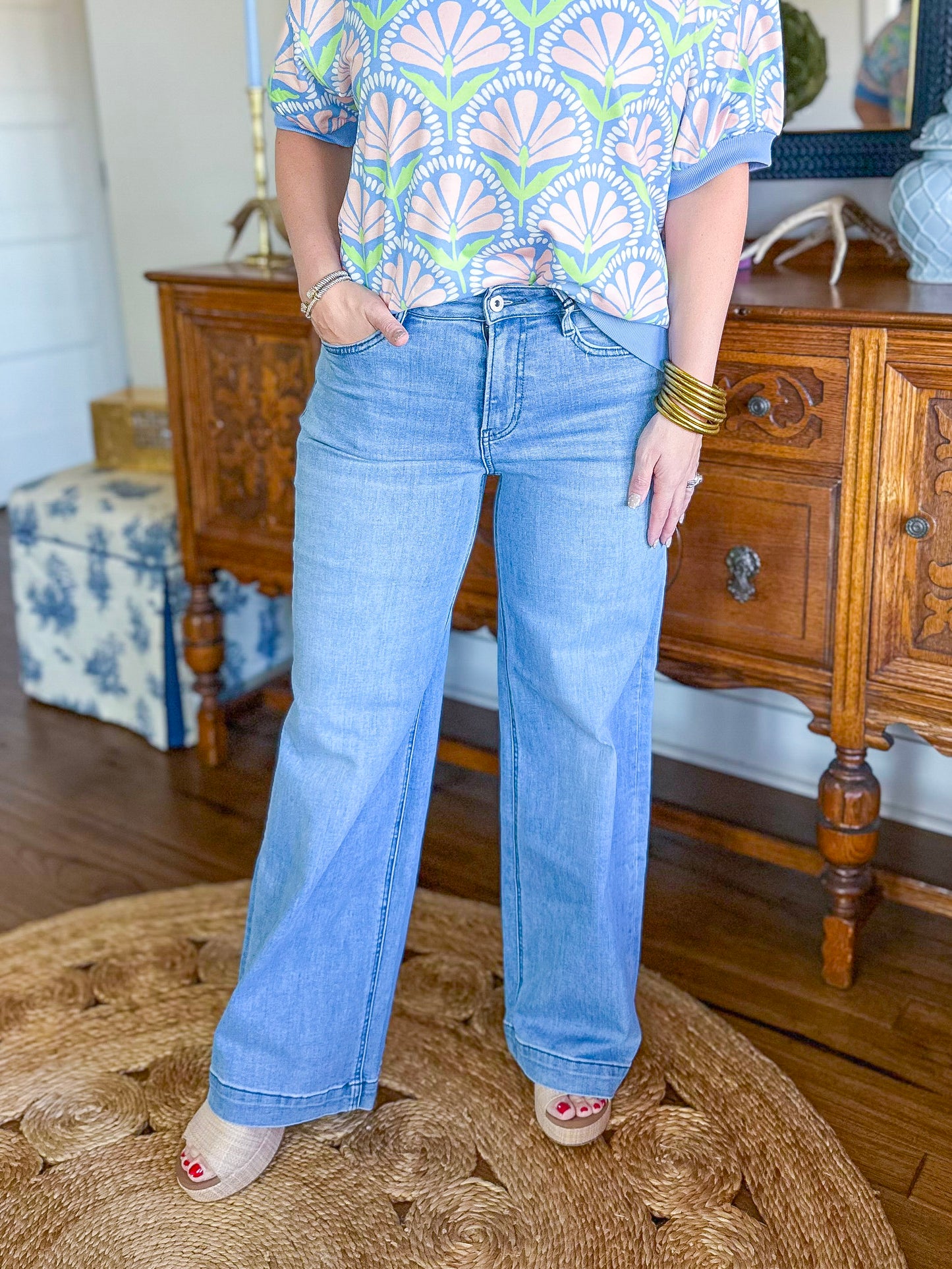 Sarah High-Rise Trouser Hem Jeans