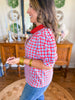Mary Square | Elaine Top in Red and Blue Gingham