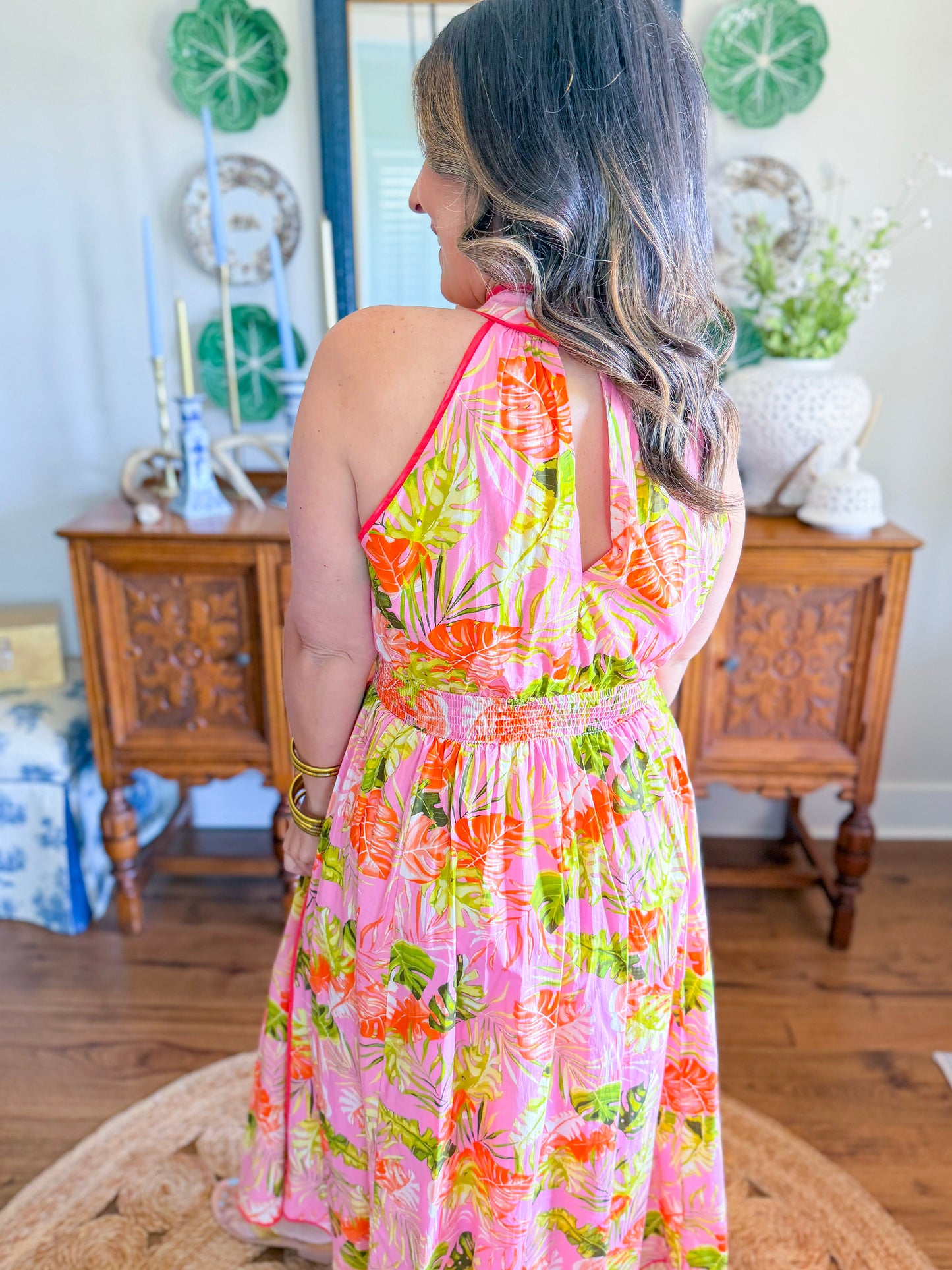 Sunset Palms Midi Dress