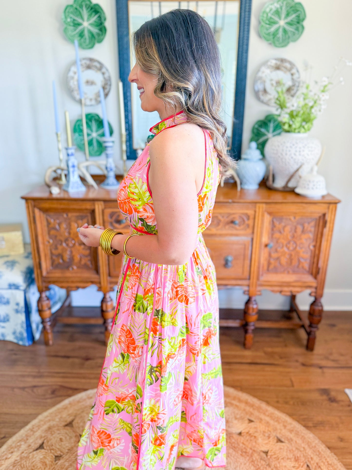 Sunset Palms Midi Dress