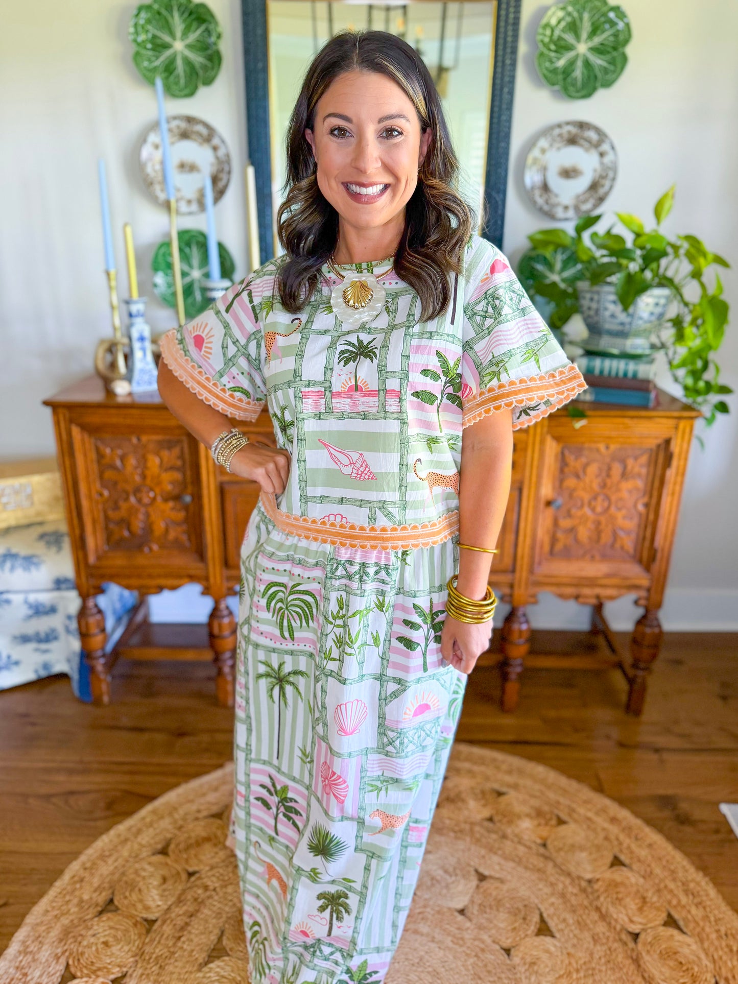 Heart of Grace | Skirt Set in Palm Postal