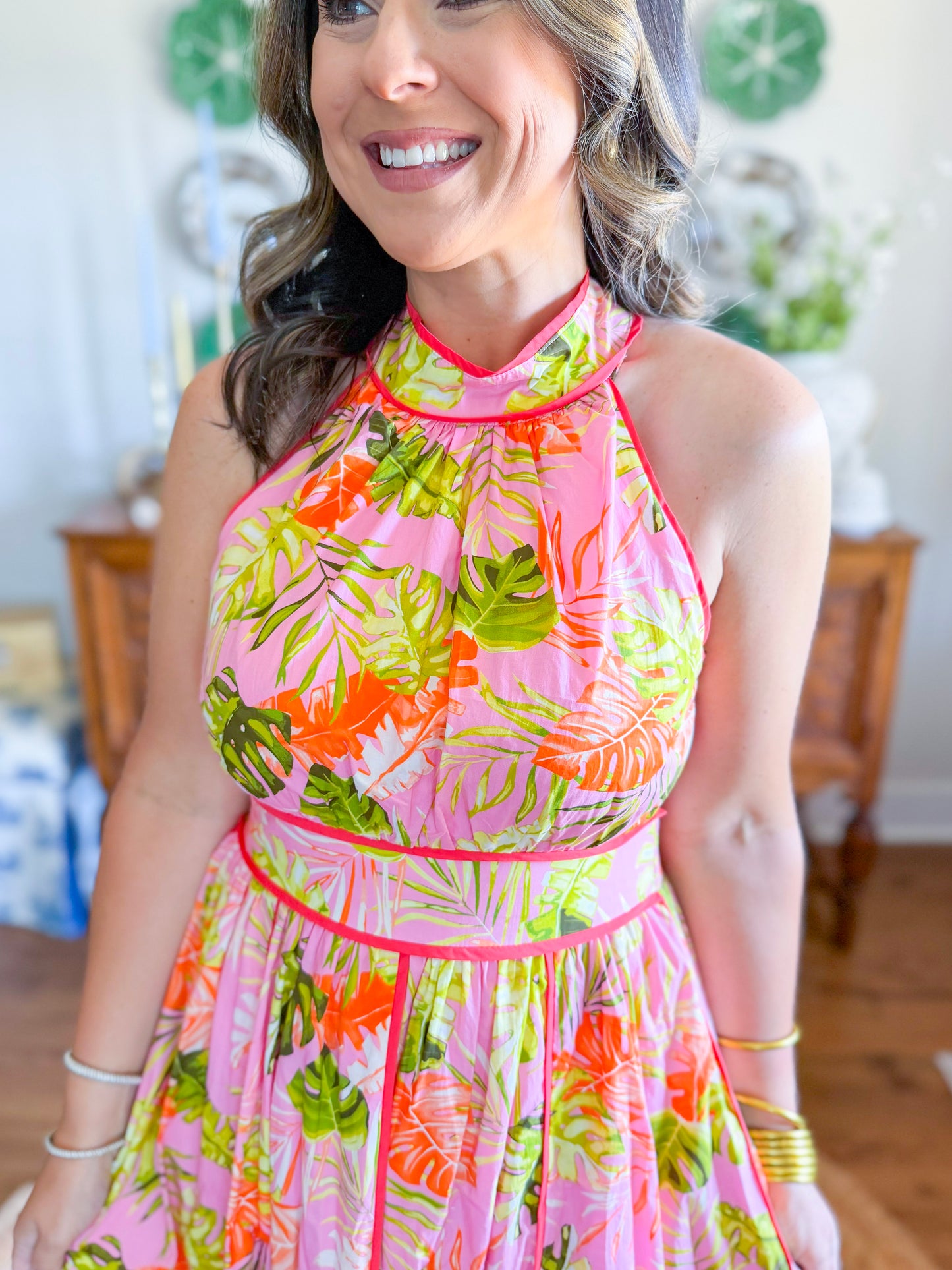 Sunset Palms Midi Dress