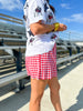 Adrienne Seersucker Shorts in Red