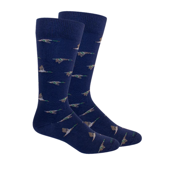 Brown Dog | Mallard Crew Socks in Insignia Blue